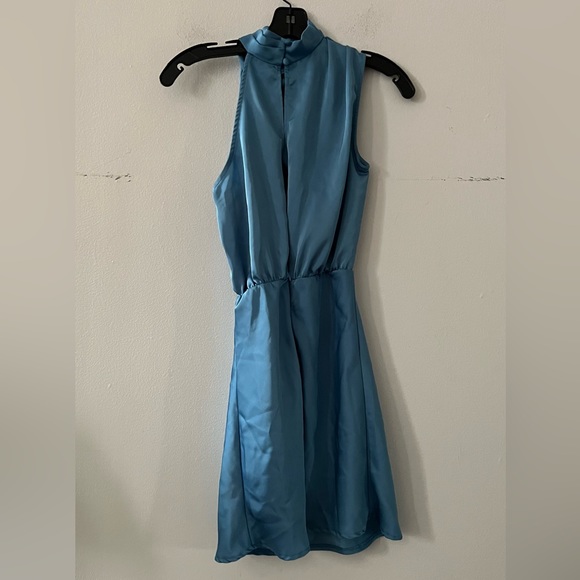 Rumor Blue Halter Dress Size 6 - Picture 2 of 3